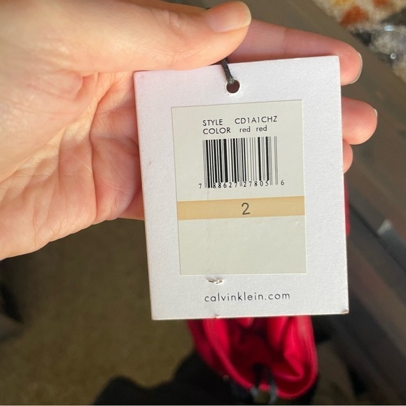 Calvin Klein‎ Red One Shoulder Cocktail Dress - Picture 7 of 8